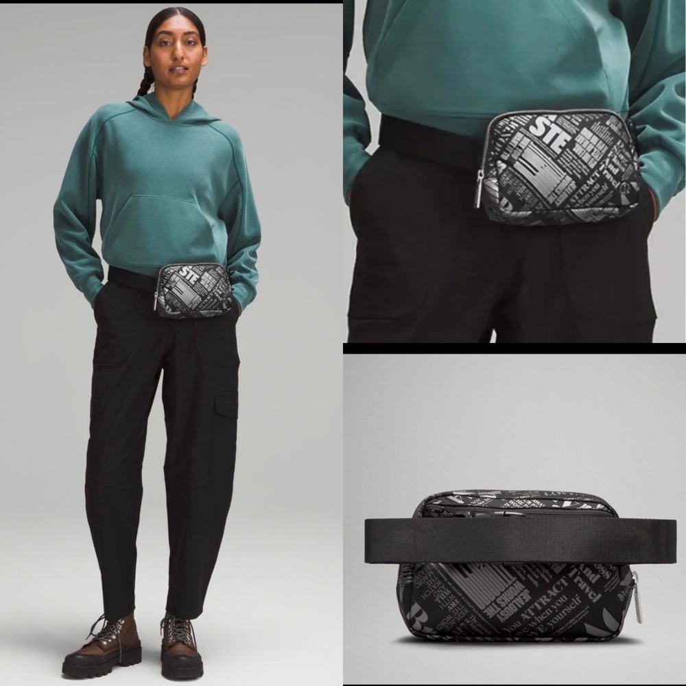 Lululemon Athletica  Everywhere Belt Bag 1L
Manifesto Print color black & silver